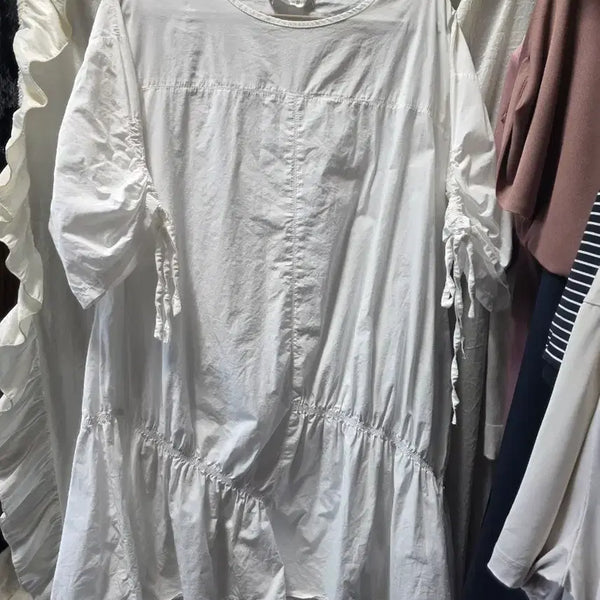 [BUNJANG] Maison Margiela Style White Frill Dress / 메종마르지엘라화이트 프릴 원피스