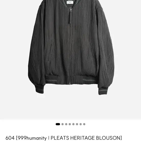 [BUNJANG] 999Humanity X My Library Pleats Heritage Blouson Charcoal Green / [L] 999휴머니티 X 마이라이브러리 플리츠 헤리티지 블루종 차콜그린