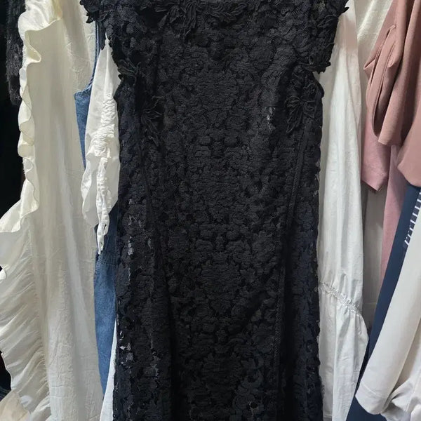 [BUNJANG] Time Lace Dress Black / 타임 레이스 원피스 블랙