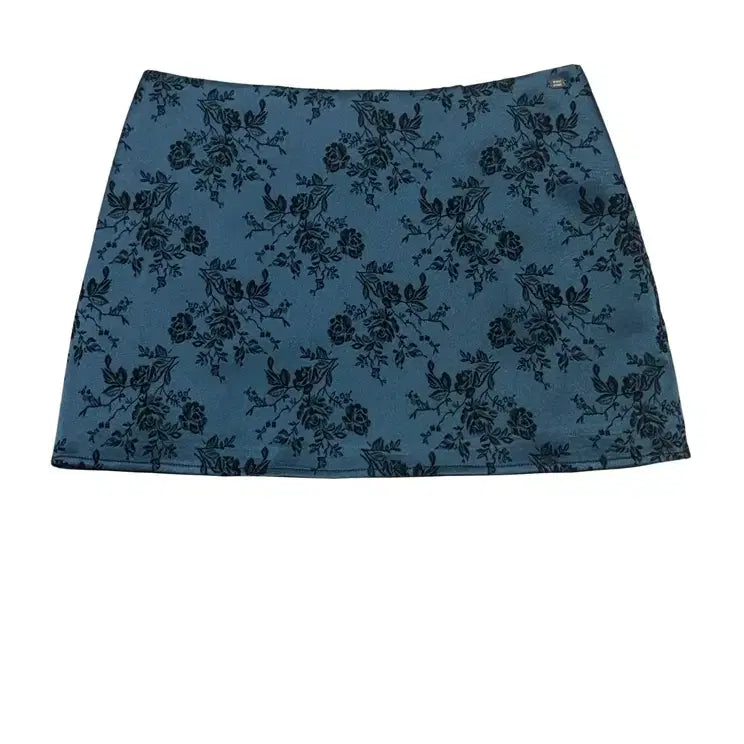[BUNJANG] Pale Jade Flower Jacquard Satin Mini Skirt / 페일제이드 플라워 자가드 새틴 미니 스커트