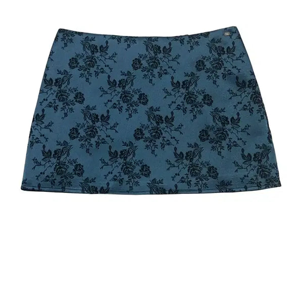 [BUNJANG] Pale Jade Flower Jacquard Satin Mini Skirt / 페일제이드 플라워 자가드 새틴 미니 스커트