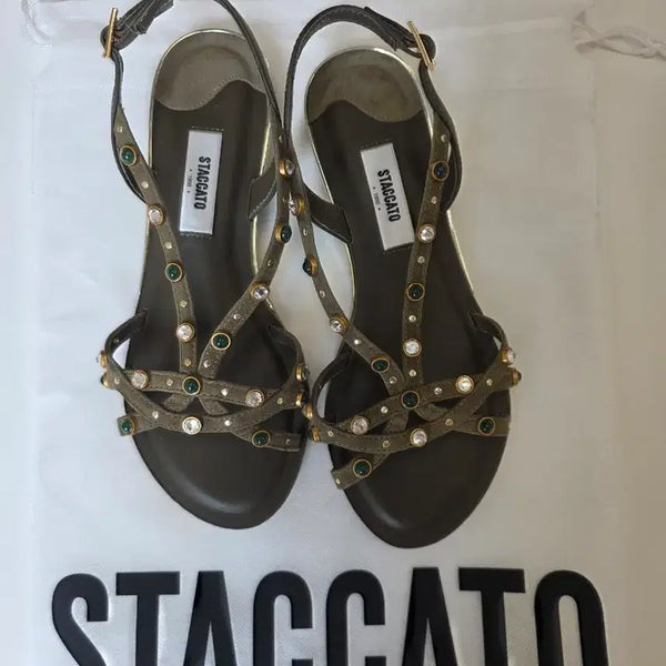 [BUNJANG] STACCATO Studded Strap Sandals (Size 225 / EU 35) / 스타카토 스트랩 샌들 225 (35사이즈)