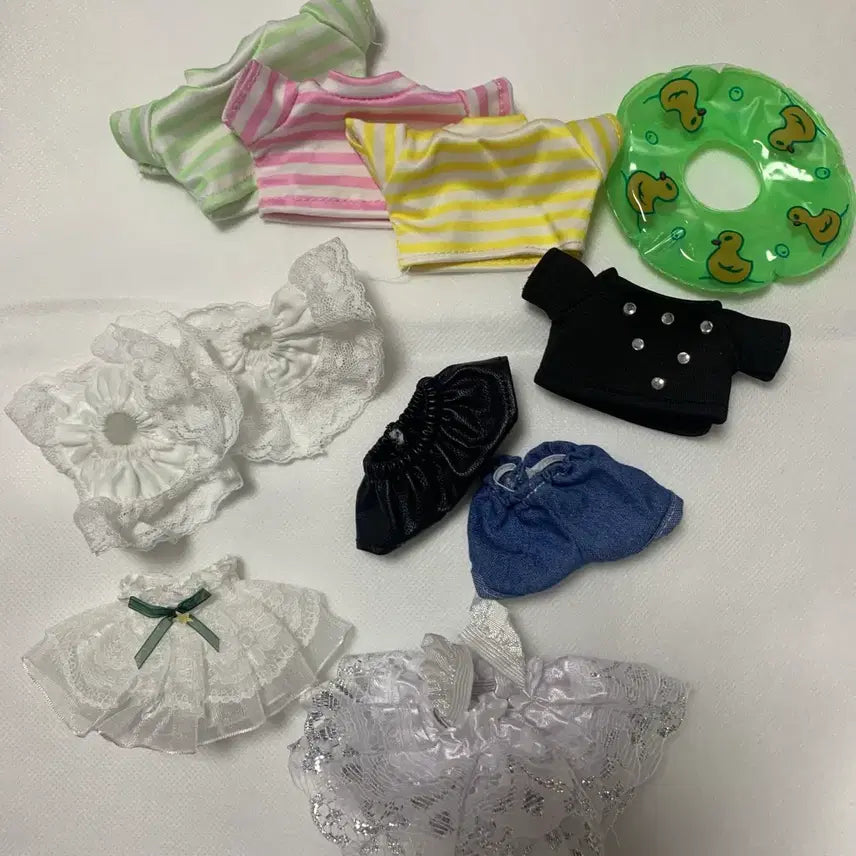 [BUNJANG] Mini Doll Clothes Bundle Set with Duck Tube / 미니 인형옷 일괄(튜브증정)