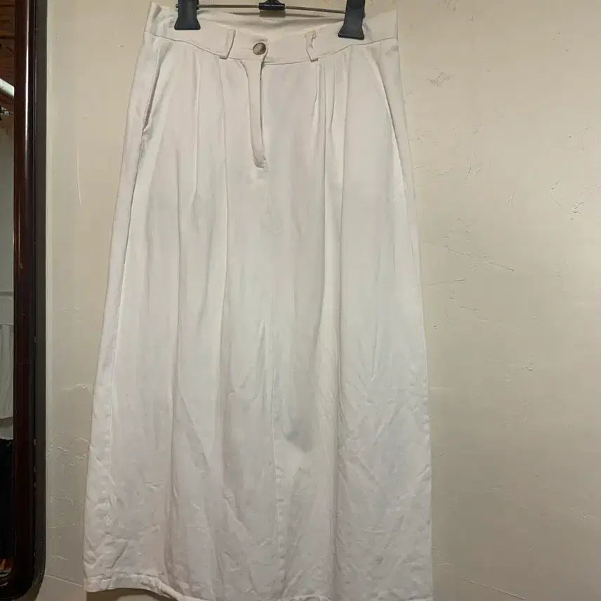 [BUNJANG] White Cotton A-Line Skirt / 화이트 코튼 A라인스커트