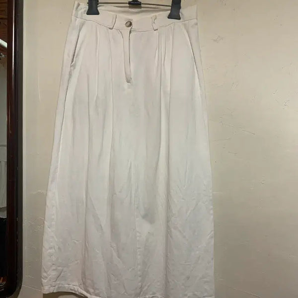 [BUNJANG] White Cotton A-Line Skirt / 화이트 코튼 A라인스커트