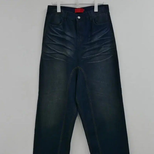[BUNJANG] Big Wide Cat Washing Loose Fit Denim Pants L / 빅 와이드 캣워싱 배기 데님 L