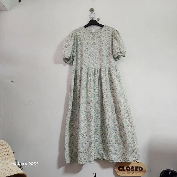 [BUNJANG] Floral Puff Sleeve Dress / 잔꽃무늬 퍼프 소매 원피스