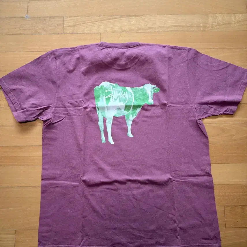 [BUNJANG] Stussy Cow Graphic T-Shirt Pink Japan Edition / 스투시 카우 그래픽 티셔츠 핑크 일판