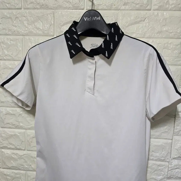 [BUNJANG] Titleist Golf Shirt White Black (M) / 일본 타이틀리스트  골프셔츠 66(M)