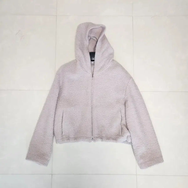 [BUNJANG] The Cashmere Alpaca Blend Boucle Hooded Zip-Up Jumper / 더캐시미어 알파카 블렌드 부클 후드 집업 점퍼