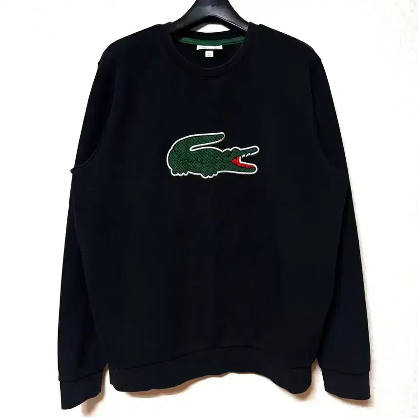 [BUNJANG] Lacoste Big Logo Sweatshirt Black / [L,100]라코스테 빅로고 맨투맨 긴팔티 블랙 lacoste