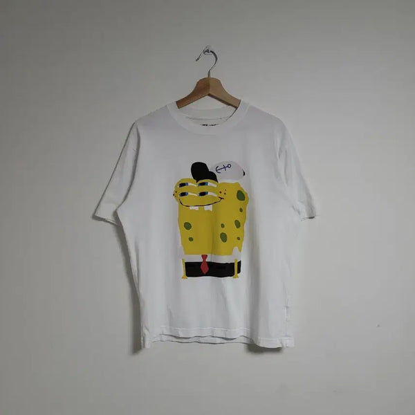 [BUNJANG] UNIQLO SpongeBob x CPFM Short Sleeve T-Shirt White / (M) UNIQLO 유니클로 UT 스폰지밥 X CPFM반팔 티셔츠 화이트