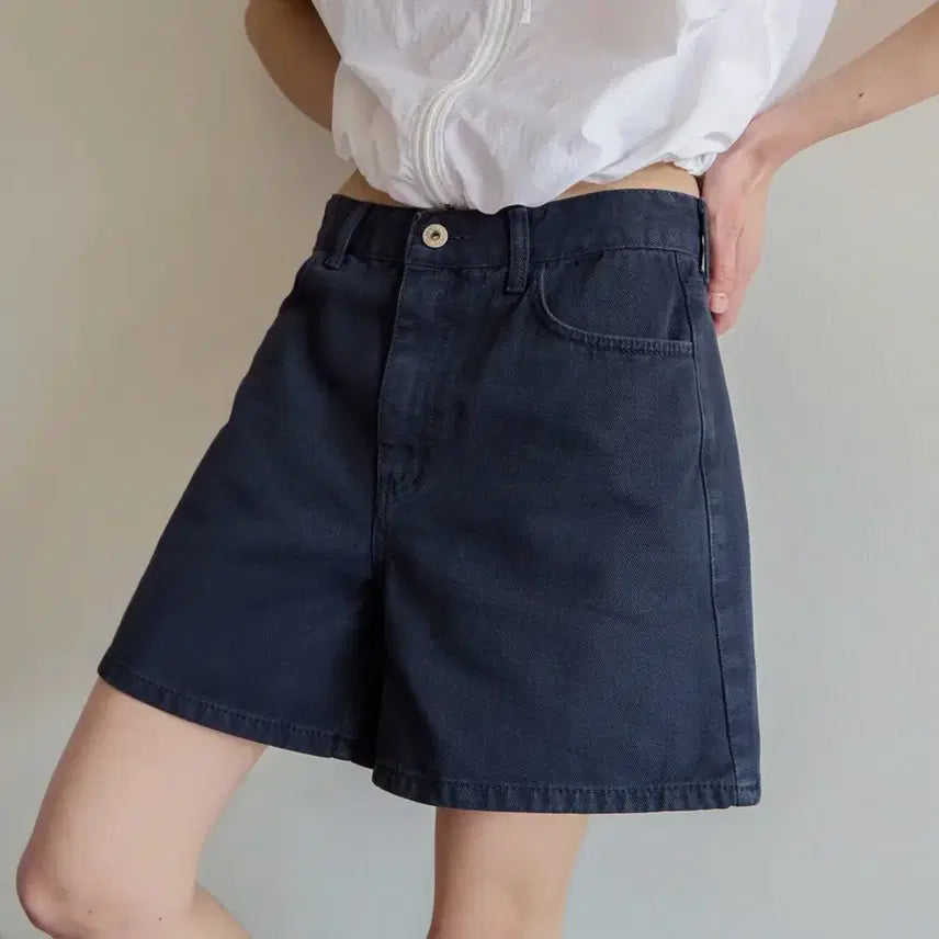 [BUNJANG] LVA Navy Denim Shorts / 르바 데님 새상품 반바지