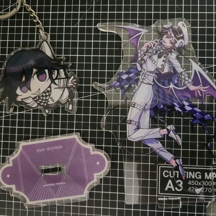 [BUNJANG] Danganronpa Kokichi Oma Angel & Demon Acrylic Stand + Keyring Bundle Set / 단간론파 오마 코키치 천사와악마 아크릴스탠드 + 키링 일괄