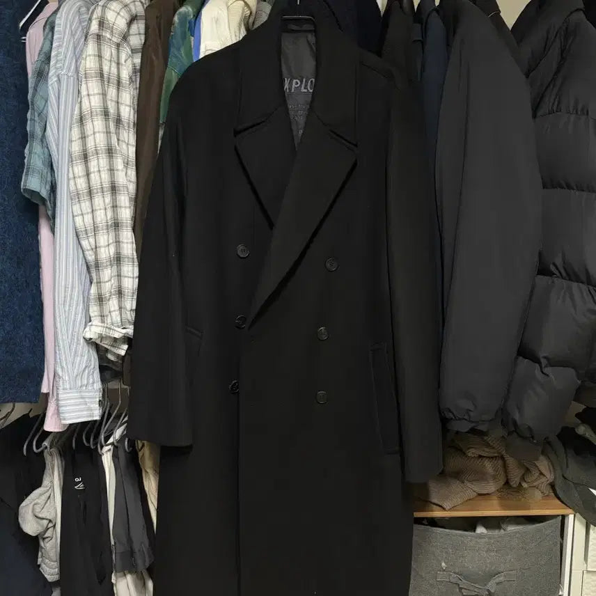 [BUNJANG] INSILENCE x VUNT Explorer Double Long Coat Black / (M, 105)인사일런스x분트 익스플로러 더블 롱코트