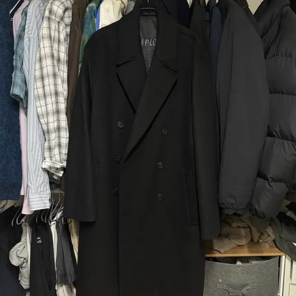 [BUNJANG] INSILENCE x VUNT Explorer Double Long Coat Black / (M, 105)인사일런스x분트 익스플로러 더블 롱코트