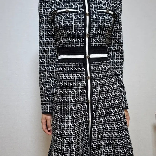 [BUNJANG] High Quality Black & White Pattern Dress / 고퀄 원피스
