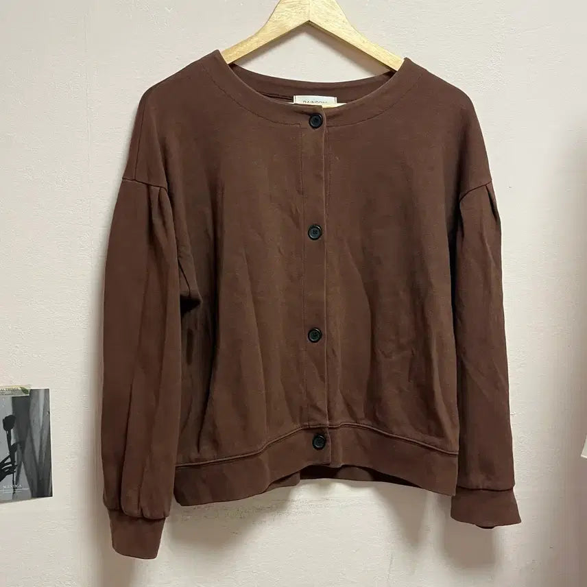 [BUNJANG] Brown Round Neck Cardigan / 브라운 라운드넥 가디건