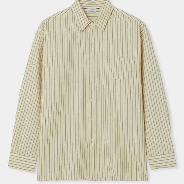 [BUNJANG] Lemond Seersucker Stripe Shirt Light Yellow / (3) 르마드 시어서커 스트라이프 셔츠 라이트 옐로우
