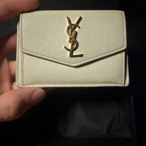 [BUNJANG] Saint Laurent Uptown Card Holder White / 생로랑 업타운 카드지갑