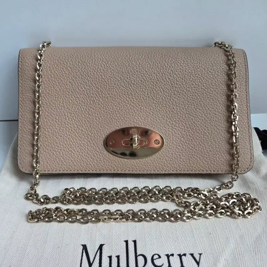 [BUNJANG] Mulberry Daria Chain Wallet WOC Beige / 멀버리 달리 체인 월렛 WOC 베이지 정품 더스트백 포함
