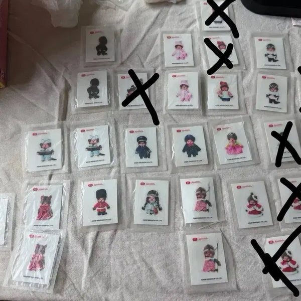[BUNJANG] Monchhichi Fruit Jelly Wafer Stickers / 몬치치 과일젤리, 딸기웨하스 띠부씰