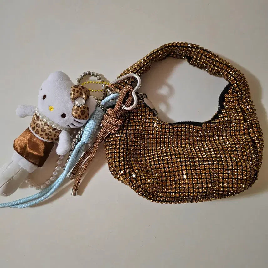 [BUNJANG] Mini Tote Bag with Kitty Keychain Set / 새거)미니 토트백+키티키링 셋트