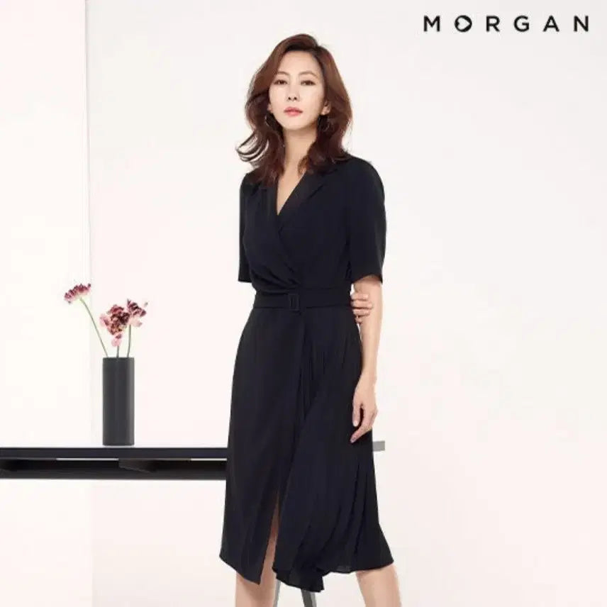 [BUNJANG] Morgan Black Wrap Dress Size 77 / 모르간 블랙 원피스예요 77사이즈