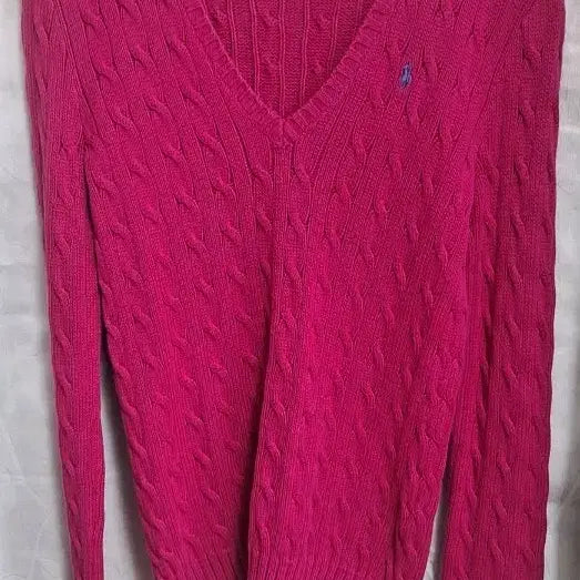 [BUNJANG] Polo Ralph Lauren Sport Cable Knit Pink / 폴로 랄프로렌 스포츠 케이블 니트 핑크