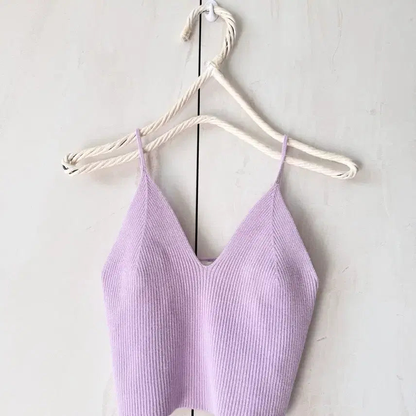 [BUNJANG] BY YOOX Ribbed Cropped Tank Top XS / 새상품 BY YOOX 연보라색 골지 크롭 나시 XS(44사이즈)