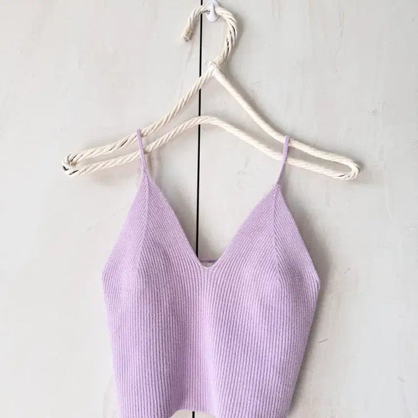 [BUNJANG] BY YOOX Ribbed Cropped Tank Top XS / 새상품 BY YOOX 연보라색 골지 크롭 나시 XS(44사이즈)
