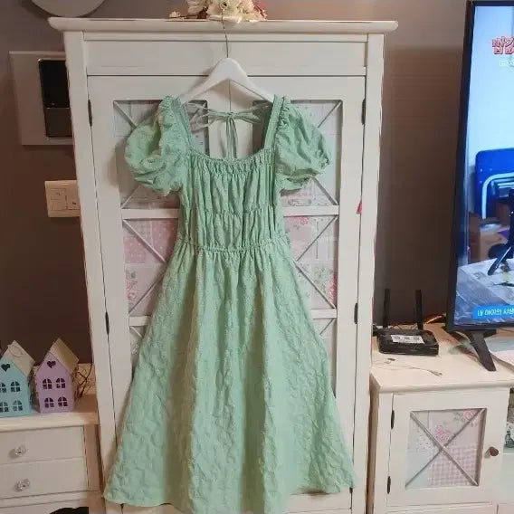 [BUNJANG] Etmon Long Dress Mint Pastel Tone / 에트몽 롱원피스/55-66