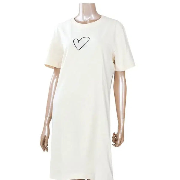 [BUNJANG] Adidas Heart Graphic Short Sleeve Dress T-Shirt (L) / (L) ADIDAS 아디다스 하트 그래픽 반팔 원피스 티셔츠
