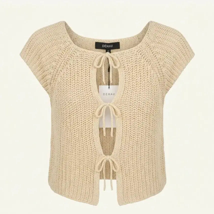 [BUNJANG] DECCAB 100% Cotton Crochet Knit Vest Cream / (새상품)데카브 면100% 크로쉐 니트 베스트 크림