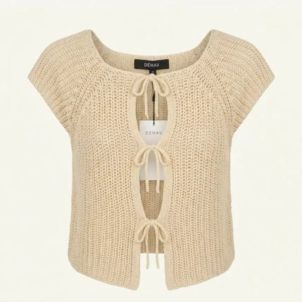 [BUNJANG] DECCAB 100% Cotton Crochet Knit Vest Cream / (새상품)데카브 면100% 크로쉐 니트 베스트 크림