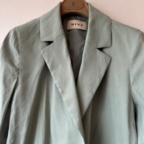[BUNJANG] Mine Women's Sage Green Linen Blend 7/8 Sleeve Jacket / 마인여성세이지그린린넨자켓7부쟈켓82-94-160