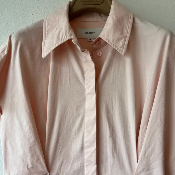 [BUNJANG] BEGRYA Women's Pink Short Sleeve Long Shirt Dress / 비그레이BEGRYA여성핑크셔츠원피스반팔원피스롱원피스