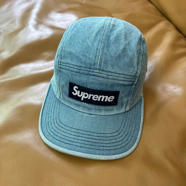 [BUNJANG] Supreme Washed Denim Box Logo Camp Cap 23FW / 슈프림 캠프캡 모자 박스로고 워시드 데님 23FW