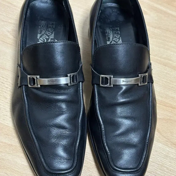 [BUNJANG] Salvatore Ferragamo Black Leather Loafers Shoes / 페라가모 블랙 남성 로퍼 구두