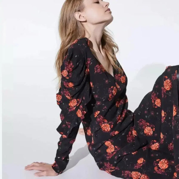 [BUNJANG] IRO Flower Pattern Long Dress / 이로 브랜드 플라워 패턴 롱 원피스