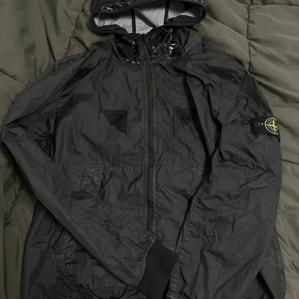 [BUNJANG] Stone Island Membrana 3L TC Hooded Windbreaker XL Black / 스톤아일랜드 멤브라나 3L TC 후드 바람막이