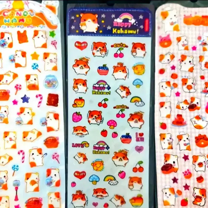 [BUNJANG] Heisei Sticker 3-Set / 헤이세이 스티커 3종세트,햄찌 햄쨩 도넛햄 스티커, 캔디 하무