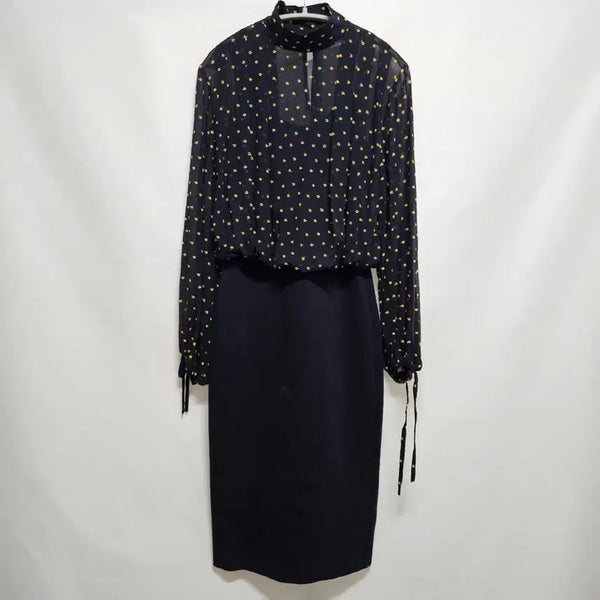 [BUNJANG] DKNY Flower Dot Pattern Sheer H-Line Long Dress P / DKNY 플라워 도트패턴 시스루 H라인 롱 원피스 P