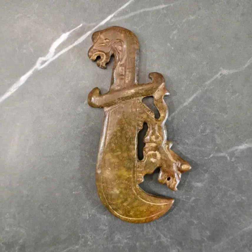 [BUNJANG] Jade Dragon Head Sword Ornament / 용 머리 옥 검, 옥 공예품