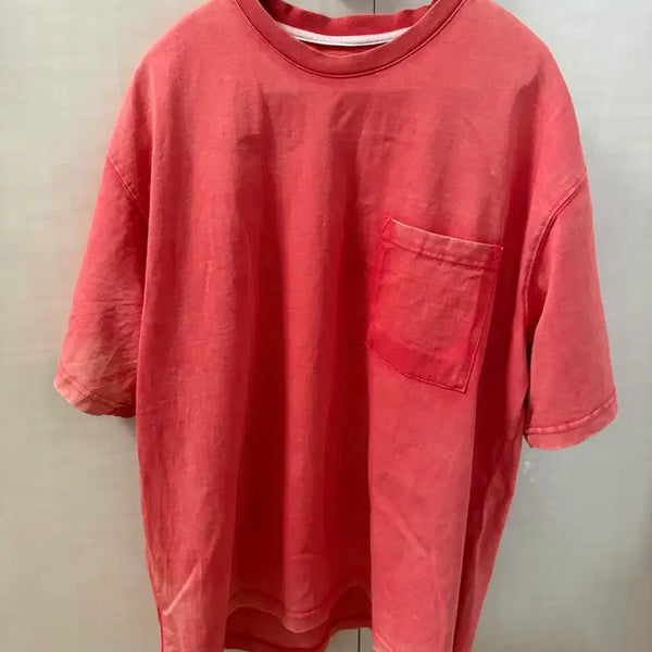 [BUNJANG] Envelope Pocket Short Sleeve T-Shirt Red / (2) 엔벨로프 포켓 반팔티 레드