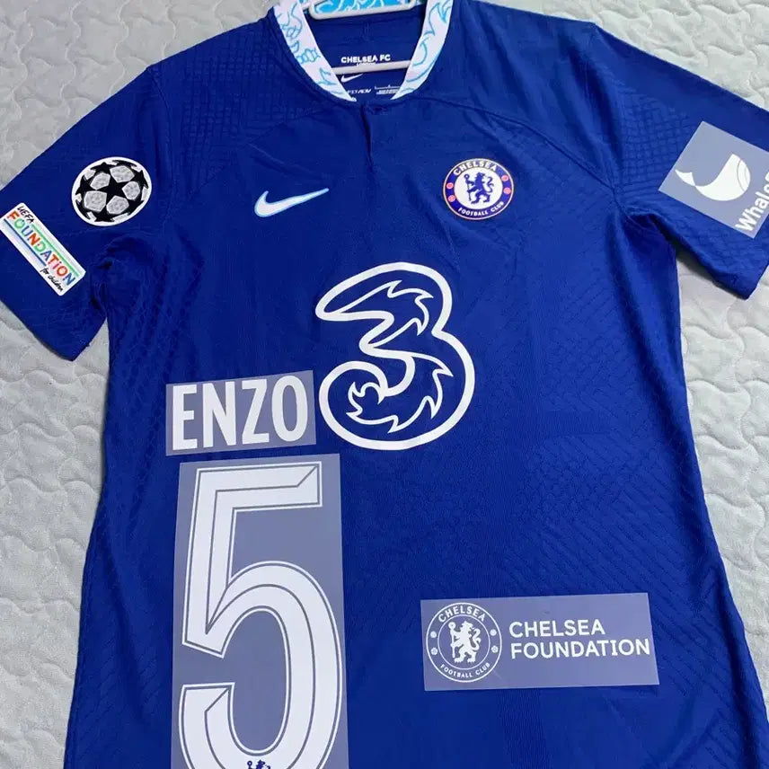 [BUNJANG] Chelsea FC 22-23 Home Authentic Jersey Enzo Fernandez #8 Official Match Issue Patches / 22-23 첼시 홈 어센틱 No.8 엔소 마킹패치 올지급용