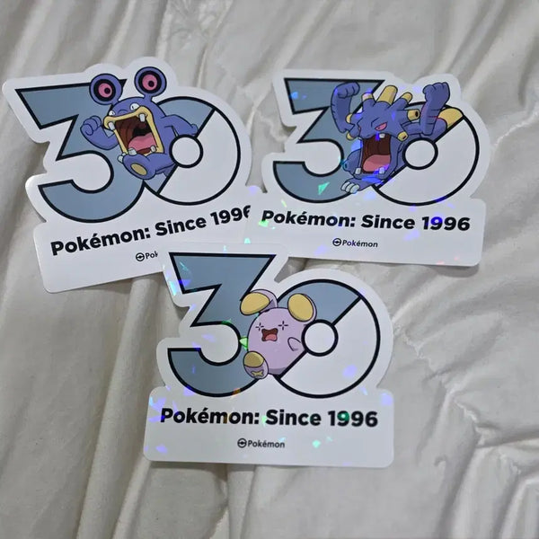 [BUNJANG] Pokemon 30th Anniversary Sogonryong Nogonryong Pogeumryong Logo Sticker Bundle Set / 소곤룡 노곤룡 폭음룡 로고 스티커 포켓몬 30주년 일괄 세트