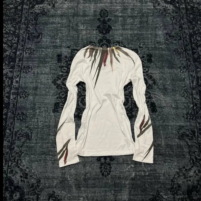 [BUNJANG] 14th Addiction Feather Printing Cut Sew Long Sleeve / 14th addiction 롱슬리브