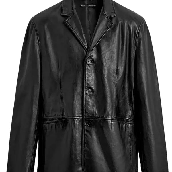 [BUNJANG] Zara Relaxed Fit Leather Blazer / 자라 릴렉스핏 레더 블레이저