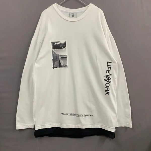 [BUNJANG] LifeWork Printing Layered Oversized Long Sleeve T-shirt / L 라이프워크 프린팅 레이어드 오버핏 긴팔티